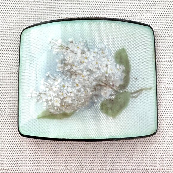 Antique 935 Silver Enamel Sash Buckle